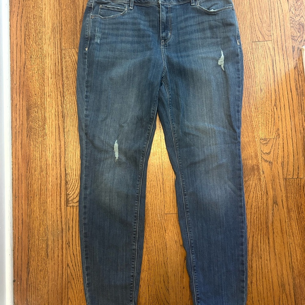 Women's Blue Distressed Jeans
